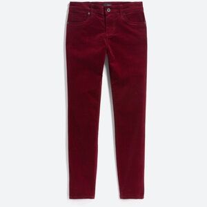 Edyson Hampton Skinny Corduroy Jeans in Burgundy, Size 33 (16)